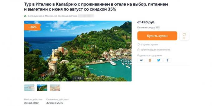 Keshbek væsentlig grad vil spare på ferie i Italien