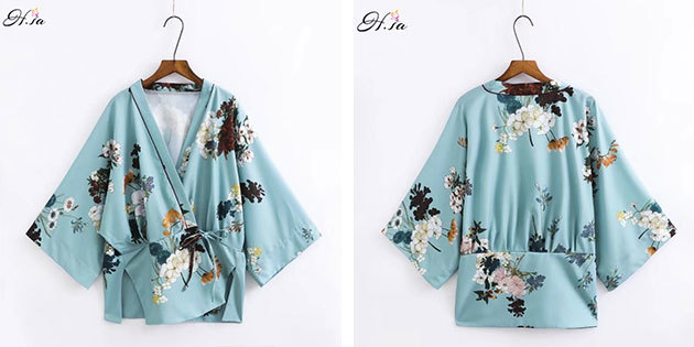 kvinders kimono med et blomstermønster