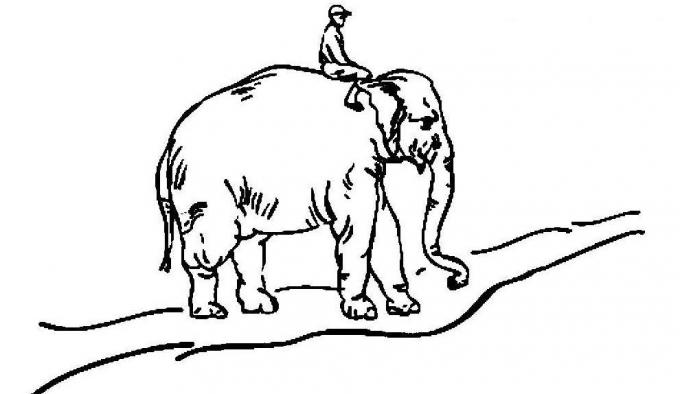 gode vaner: elefanten, rytteren og vejen