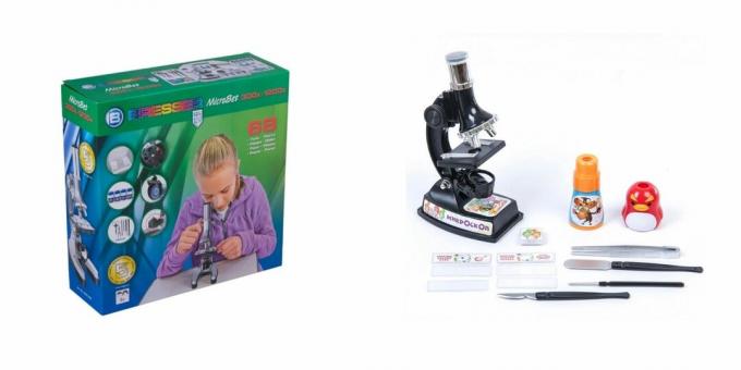 Hvad skal jeg give en pige til sin fødselsdag i 7 år: et mikroskop