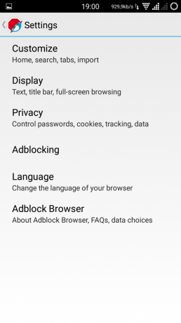 AdBlock indstillinger Browser