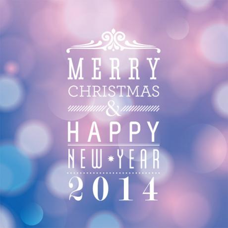 Glædelig jul og Godt Nytår 2014 Font Design Vektor af jacknet