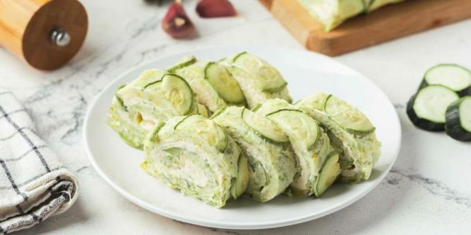 Zucchini rulle med ricotta og hvidløg