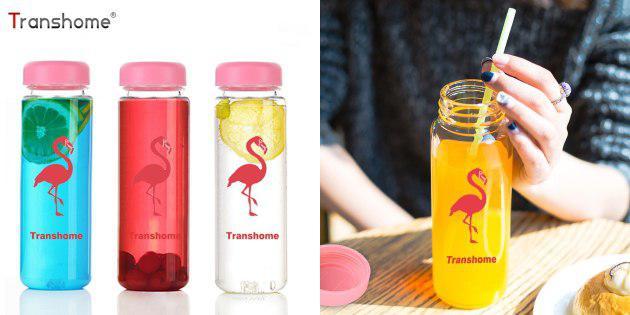 Flaske med flamingoer