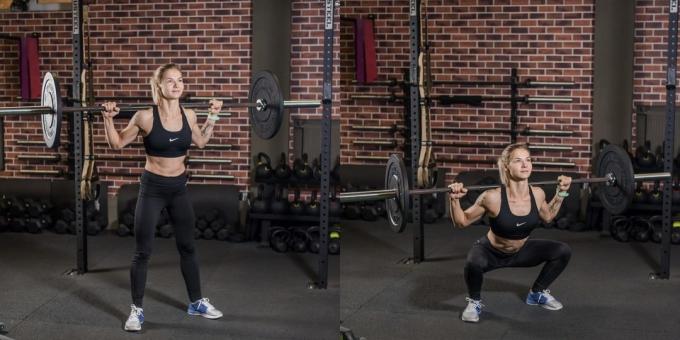 Hvordan man opbygger ben: squat med en vægtstang på ryggen