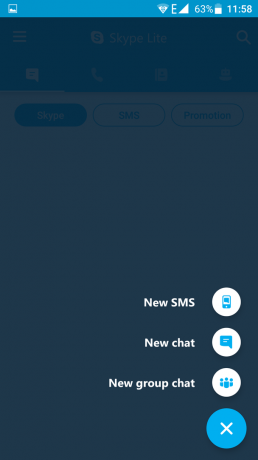 Skype Lite: chats