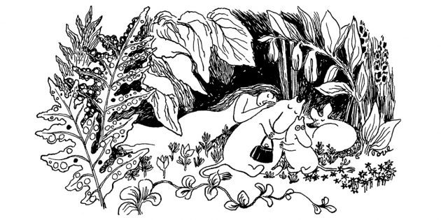 Illustration til den første bog om Mumitroldene