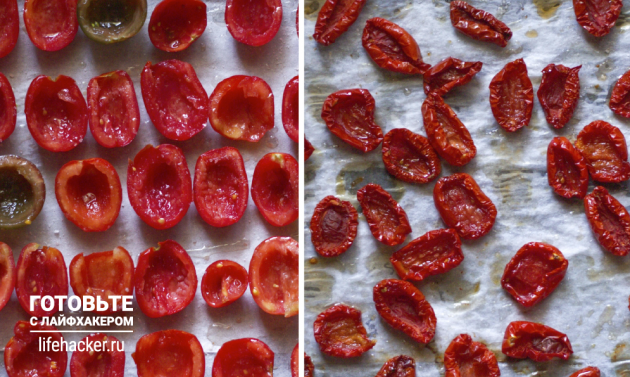 Sådan laver du soltørrede tomater derhjemme: Sæt tomater i ovnen