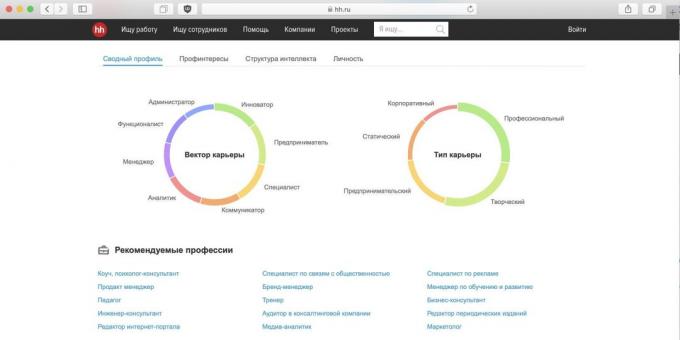Test for karrierevejledning: hh.ru