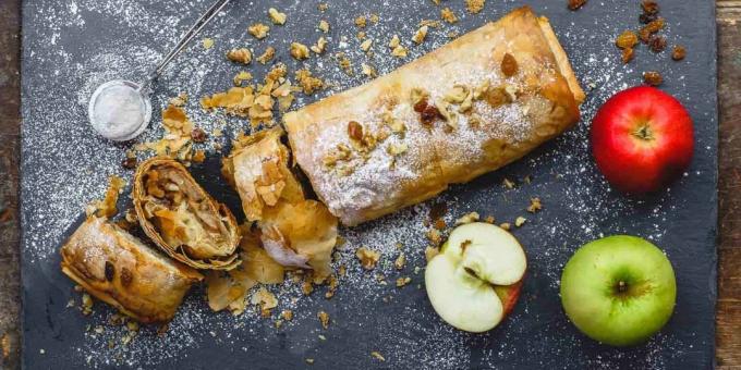 Apfelstrudel phyllo dej fra den endelige ekstrakt