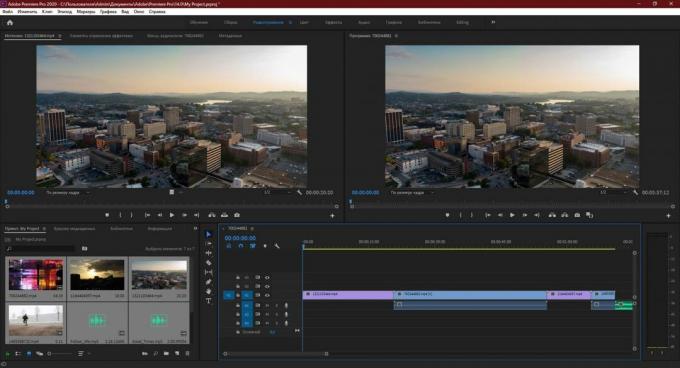 Adobe Premiere Pro: Træk alle andre kildefiler til tidslinjepanelet