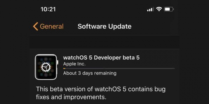 Opdatering Apple Watch: lastning bar