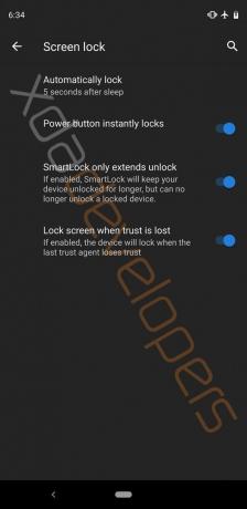 Android Q: låseskærmen