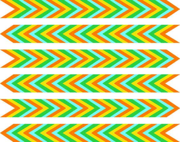 Optiske illusioner. flerfarvede pile