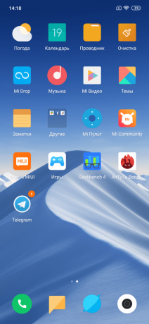 Oversigt Xiaomi Mi 9: skrivebordsikoner