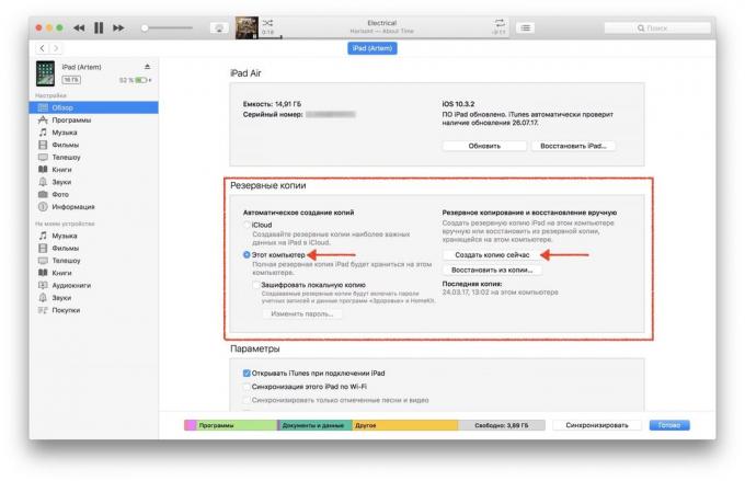 iPad Salg: Sådan backup til iTunes