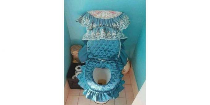 toilet design: stof kappe på toilettet