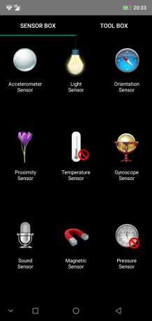 Overblik smartphone Ulefone X: SensorBox