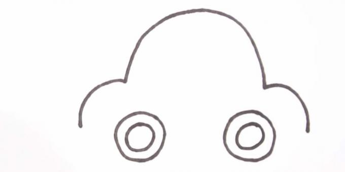 Sådan tegner du en bil: skildrer hjulene