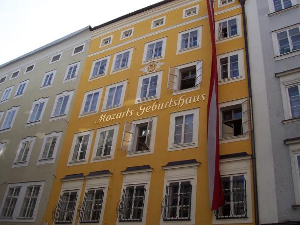 Hus i Salzburg, hvor Mozart blev født