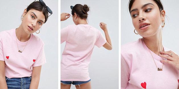 Kvinders mode t-shirts fra europæiske butikker: Missguided T-shirt med rund halsudskæring