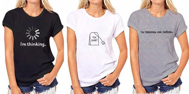 Kvinders mode t-shirts med AliExpress: T-shirt