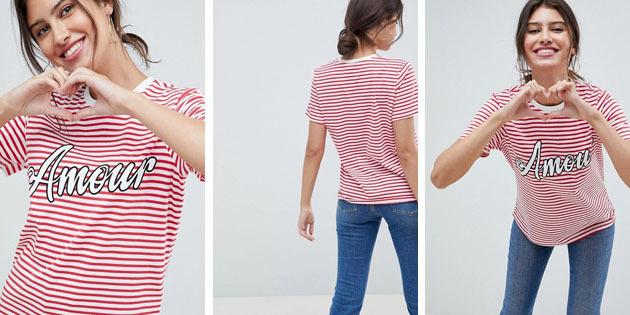 Kvinders mode t-shirts fra europæiske butikker: T-shirt ASOS DESIGN