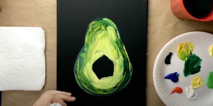 Hvordan man tegner en avocado: mal over frugten