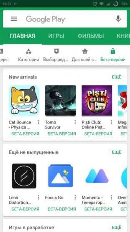 android Google Play: teste applikationer