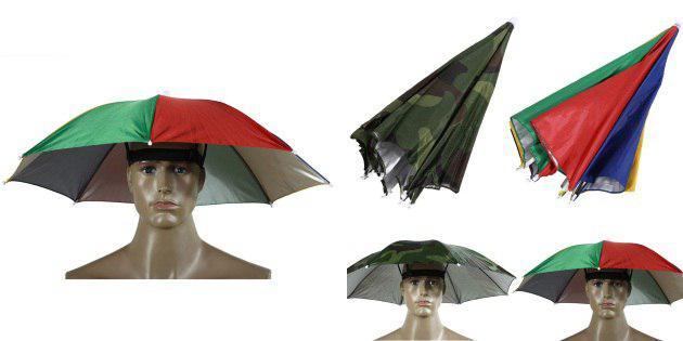 Paraply på hovedet