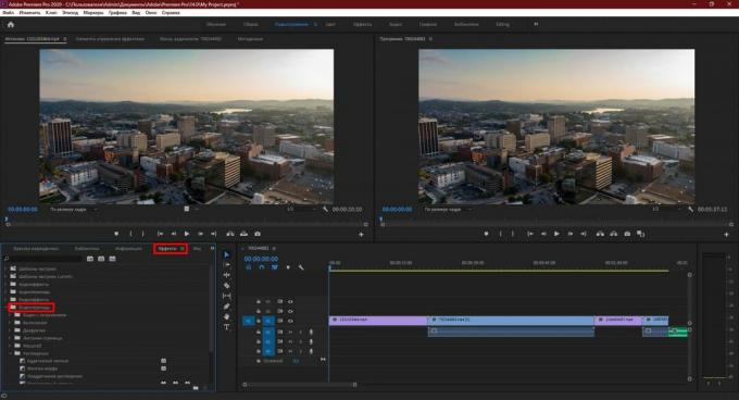 Adobe Premiere Pro: Klik på Video Transitions