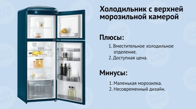 Køleskab med top fryser