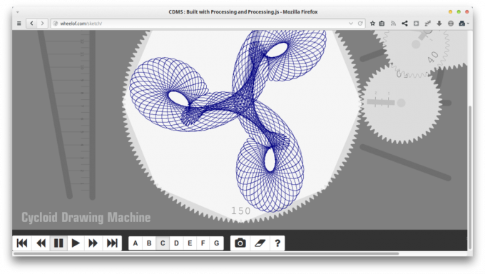 Oversigt over små webprogrammer: Cycloid Tegning Machine