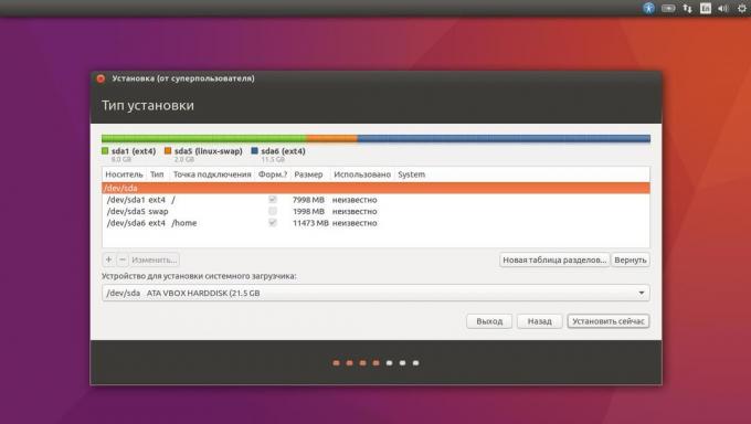 Installere Ubuntu i stedet for det nuværende system i manuel tilstand