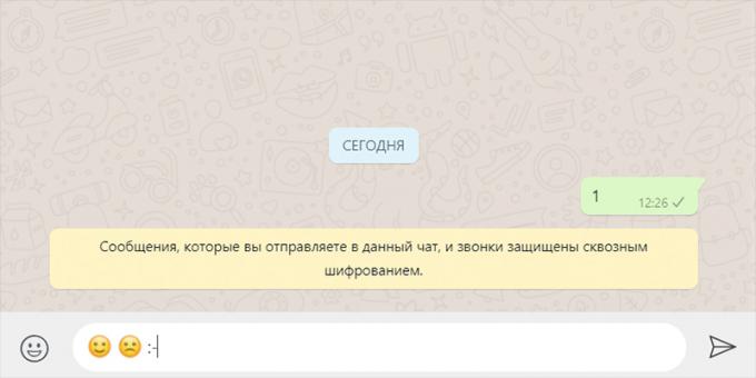 Desktop-versionen WhatsApp: konvertere tekst til humørikoner Emoji