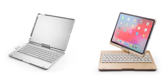 Trådløse tastaturer: Tastatur til iPad med drejeligt dæksel 