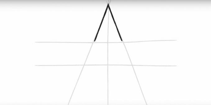 Hvordan man tegner en femspidset stjerne: cirkel om hjørnet