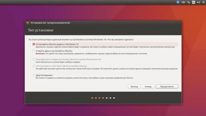 Installer Ubuntu ved siden af ​​det nuværende system med automatisk