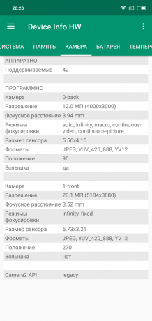 Oversigt Xiaomi redmi Note 6 Pro: Camera Information