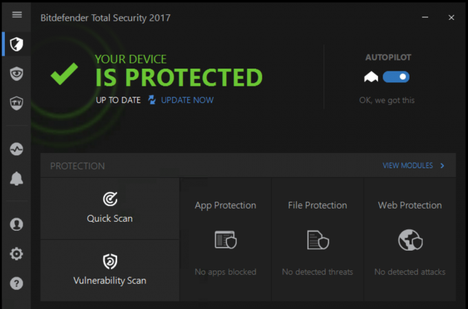 Anti-Virus til Windows 10: Bitdefender Total Security 2017